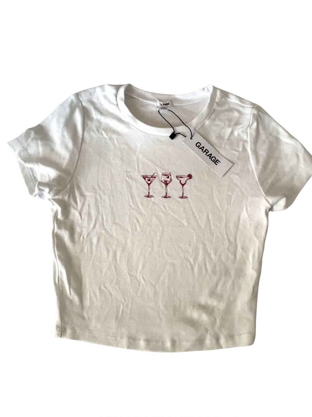 Garage Cockail Graphic Crop Top NWT